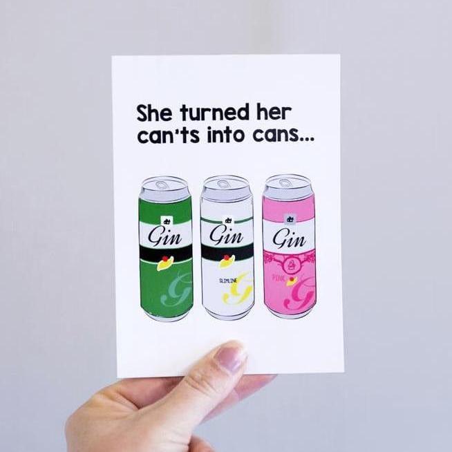 'Can'ts into Cans' Postcard Postcard Of Life & Lemons® 