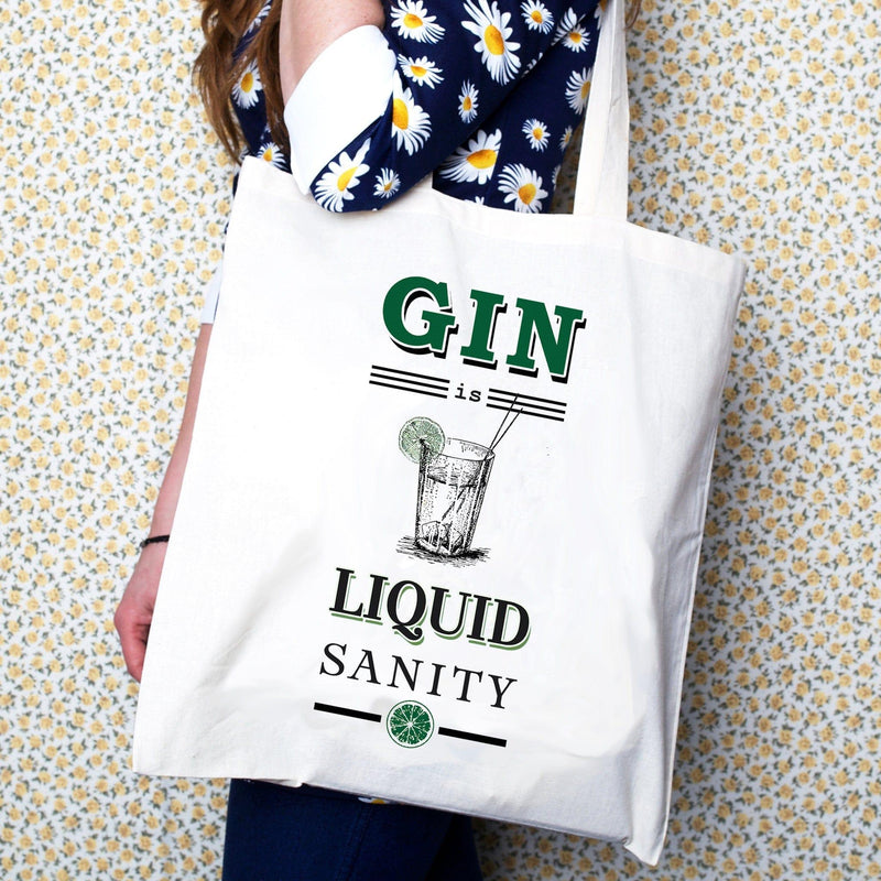 'Gin is Liquid Sanity' Tote Bag Tote Bag Of Life & Lemons 