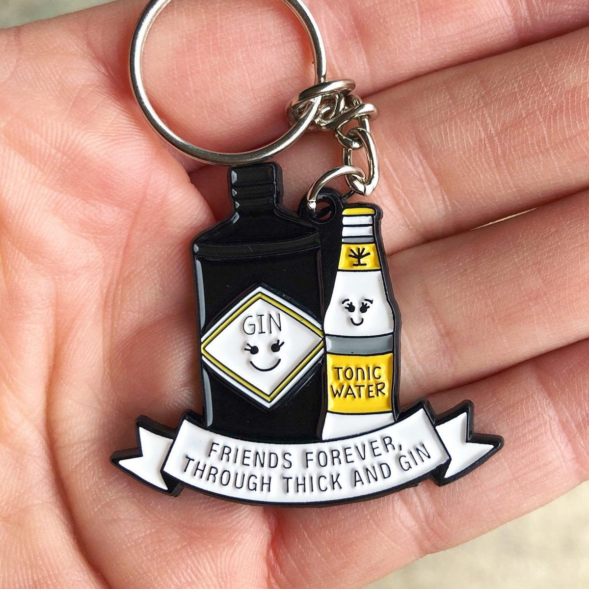 'Thick & Gin' Friendship Keyring Keyring Of Life & Lemons 