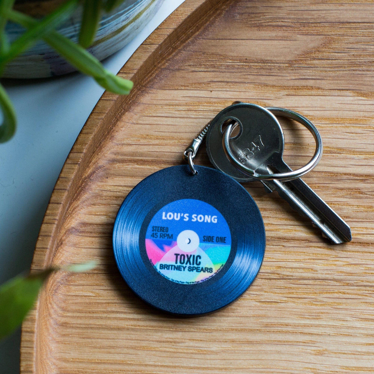 Personalised Vinyl Record Keyring Personalised Keyring Of Life & Lemons 