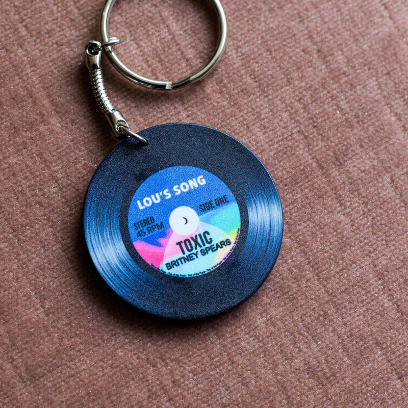 Personalised Vinyl Record Keyring Personalised Keyring Of Life & Lemons 