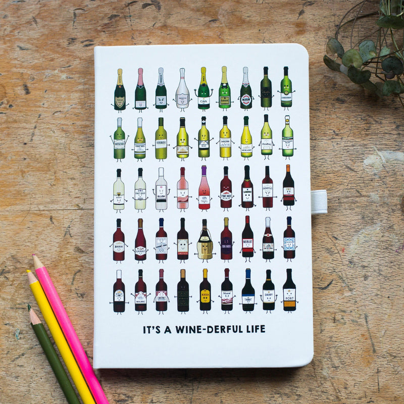 'It's a Winederful Life' Funny Wine Notebook Notebook Of Life & Lemons 