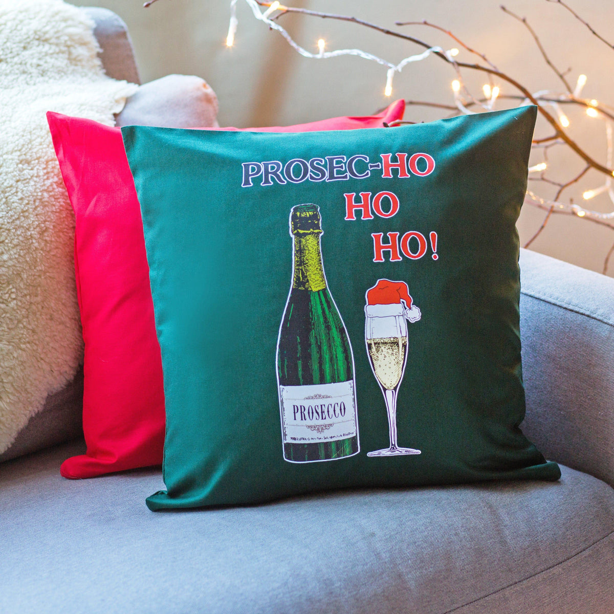 Funny Prosecco Christmas Cushion Cushion Of Life & Lemons® 