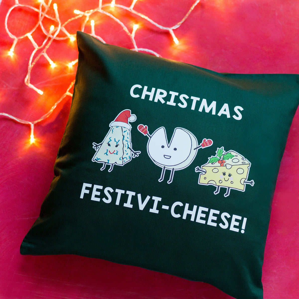 Funny Cheese Christmas Cushion Cushion Of Life & Lemons® 