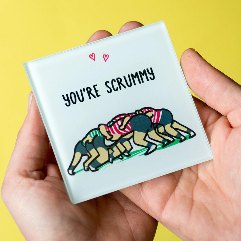 'You're Scrummy' Personalised Rugby Coaster Coaster Of Life & Lemons® 