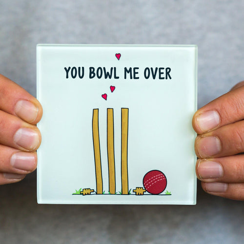 'You Bowl Me Over' Personalised Cricket Coaster Coaster Of Life & Lemons® 