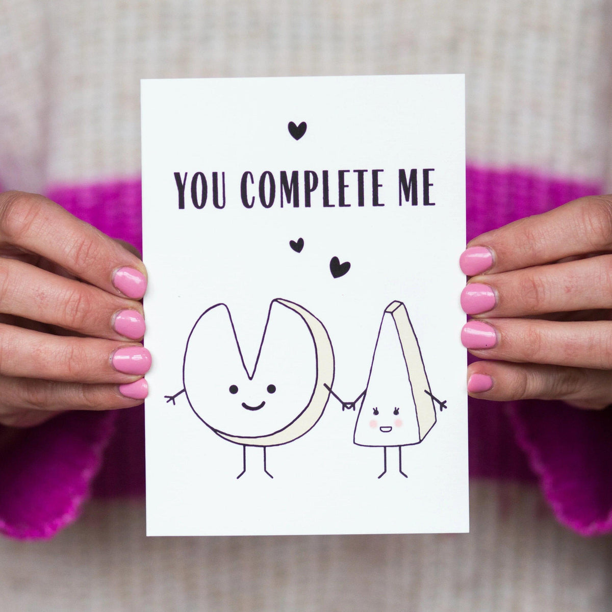 'You Complete Me' Cheese Valentine's Card Cards for your Other Half Of Life & Lemons 