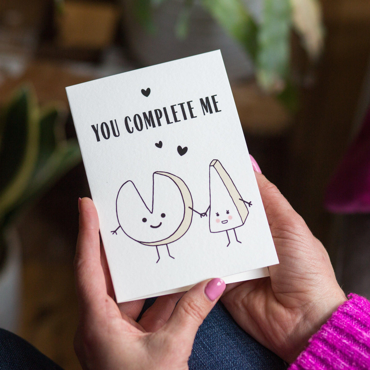 'You Complete Me' Cheese Valentine's Card Cards for your Other Half Of Life & Lemons 