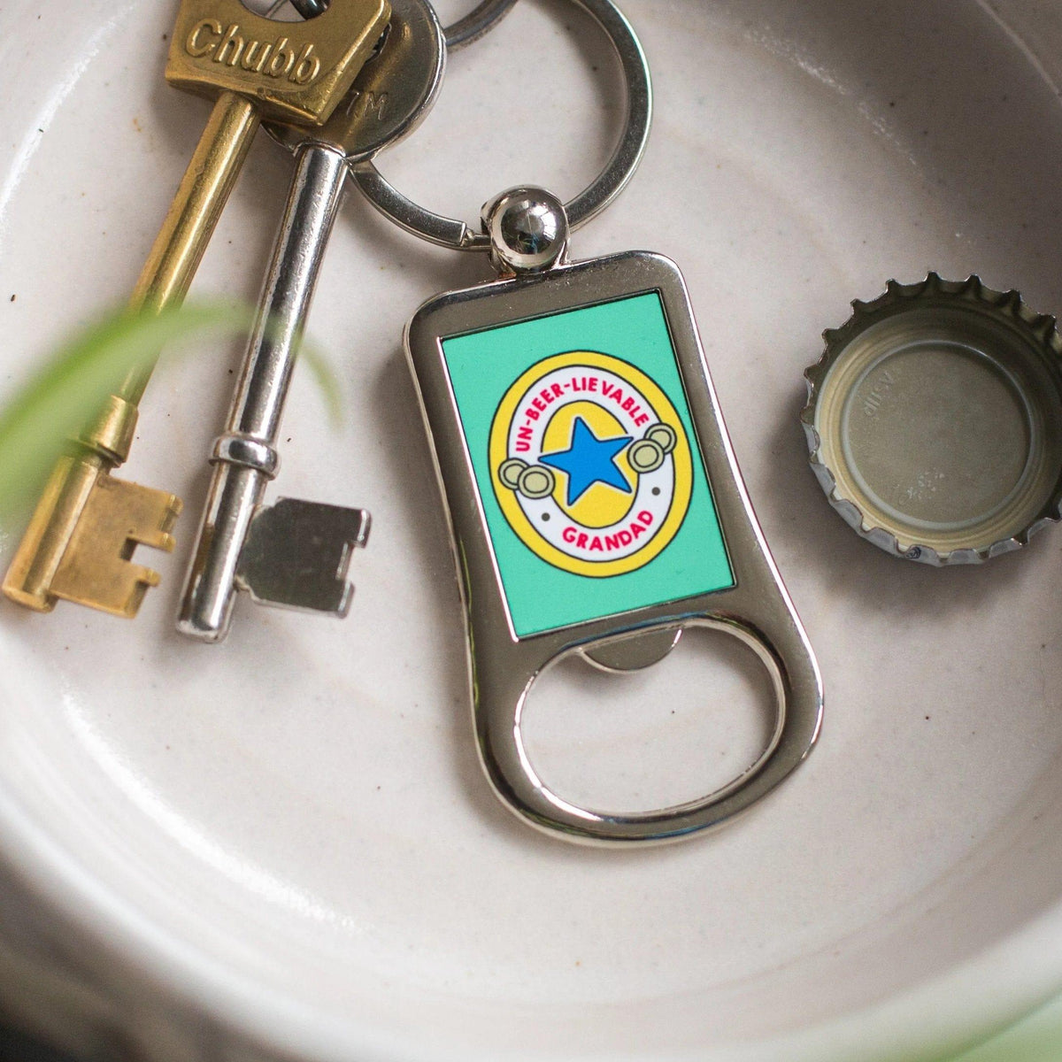 Bottle Opener Keyring Gift for Grandad Keyring Of Life & Lemons 