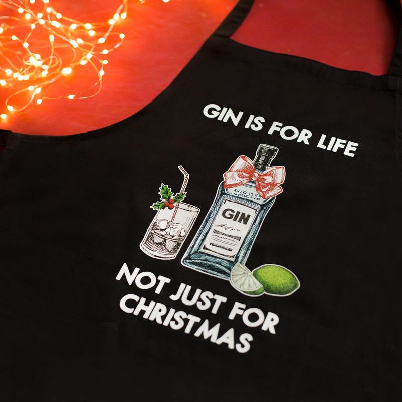 'Gin Is For Life' Christmas Apron Aprons Of Life & Lemons 