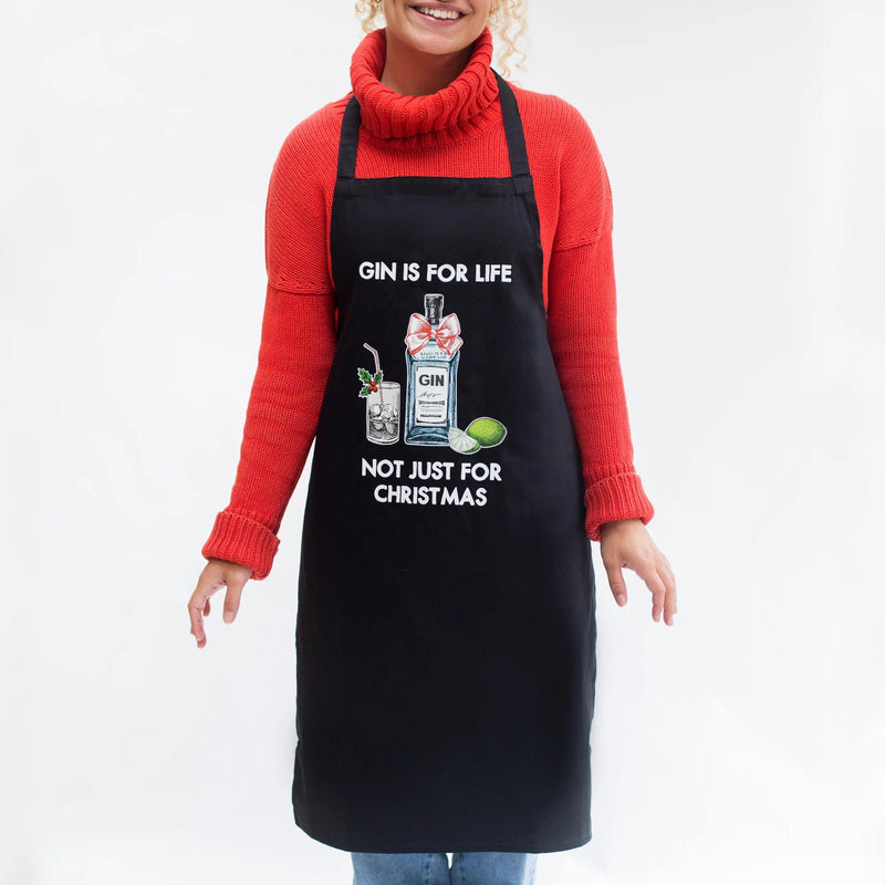 'Gin Is For Life' Christmas Apron Aprons Of Life & Lemons 