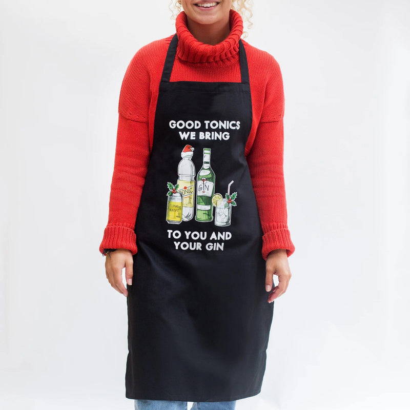 'Good Tonics We Bring' Gin Christmas Apron Aprons Of Life & Lemons 