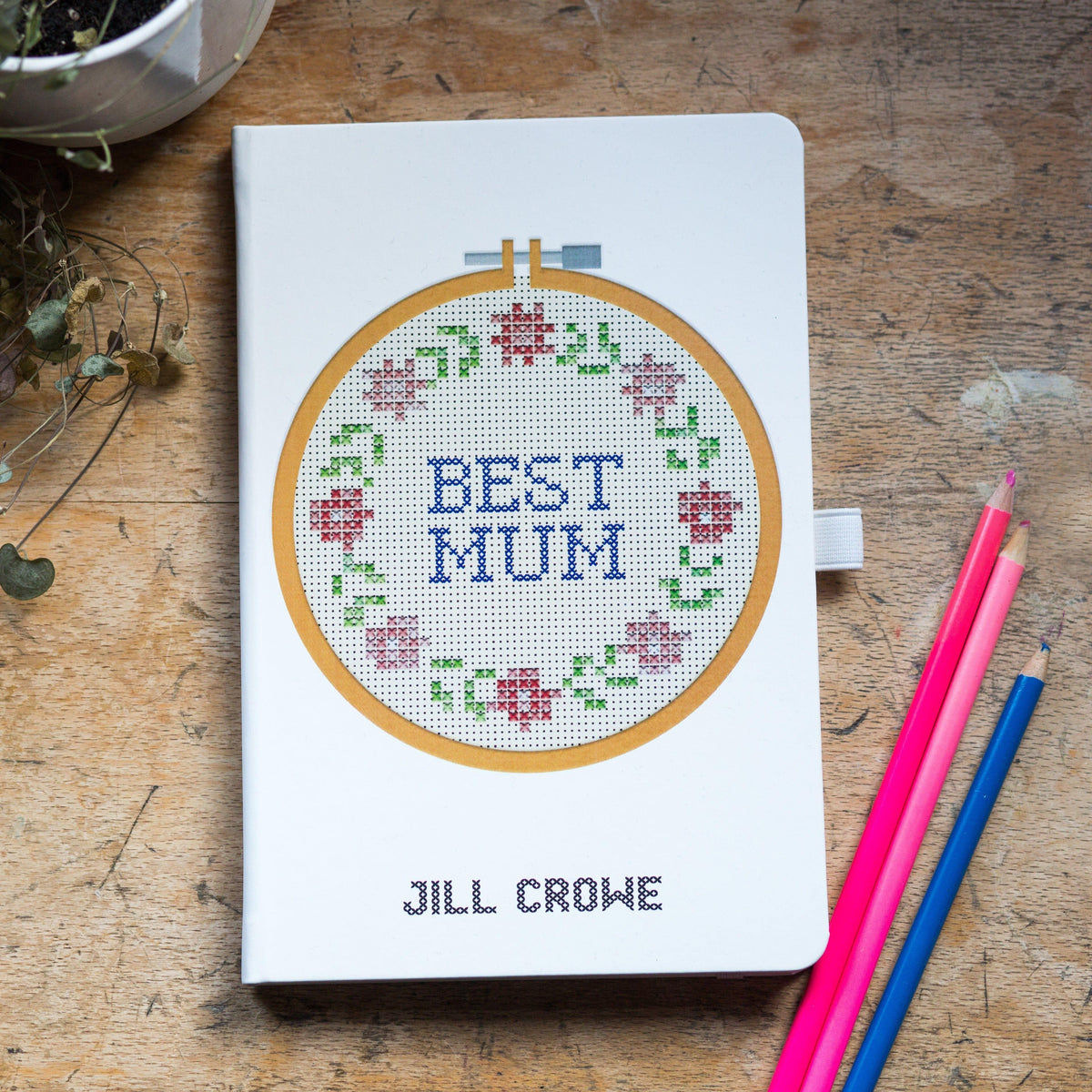 Cross Stitch 'Best Mum' Personalised Notebook Notebook Of Life & Lemons 