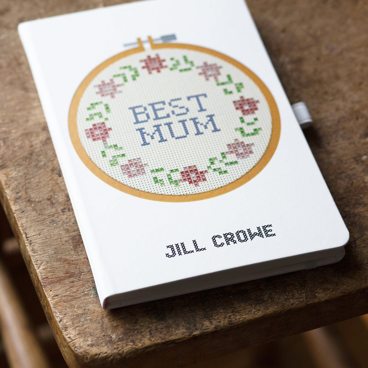 Cross Stitch 'Best Mum' Personalised Notebook Notebook Of Life & Lemons 