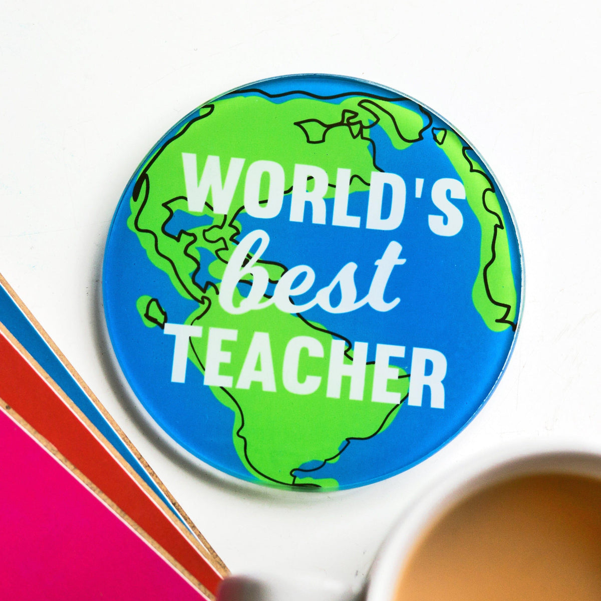 'World's Best Teacher' Coaster Coaster Of Life & Lemons® 