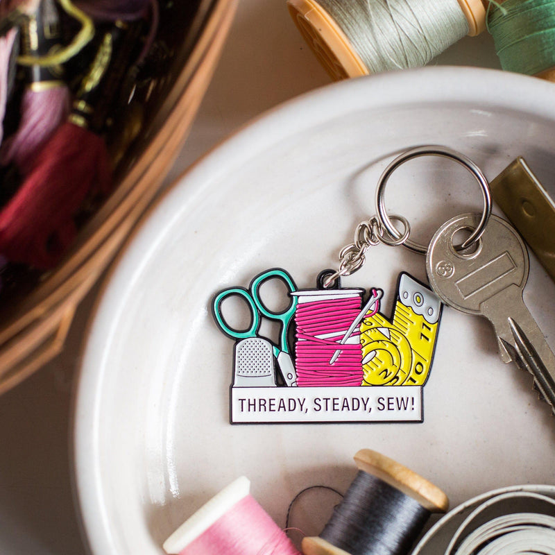 'Thready, Steady, Sew!' Keyring Keyring Of Life & Lemons 