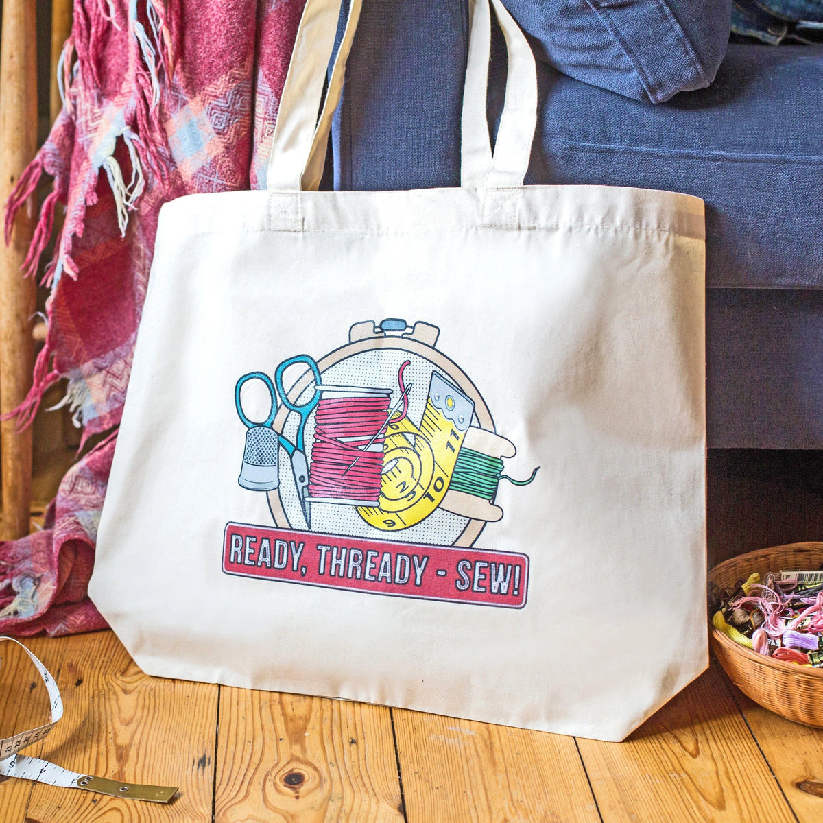 'Ready, Thready - Sew!' Tote Bag Tote Bag Of Life & Lemons 