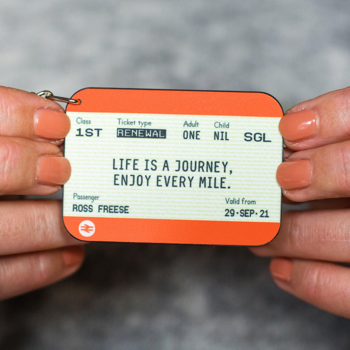 Personalised Train Ticket Birthday Keyring Personalised Keyring Of Life & Lemons 