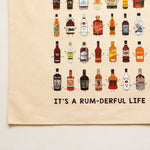 It's A Rumderful Life' slogan on a reusable 100% cotton shopping bag along with illustrations