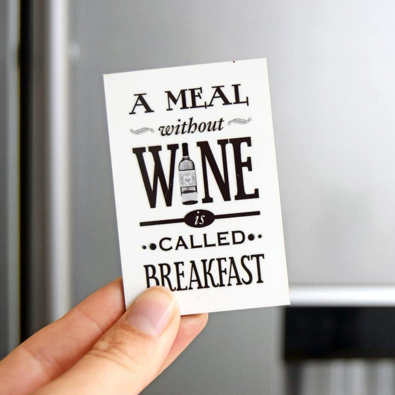 'A Meal Without Wine' Fridge Magnet Fridge Magnet Of Life & Lemons 