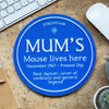 Personalised Blue Plaque Mouse Mat for Mum Mouse Mat Of Life & Lemons® 