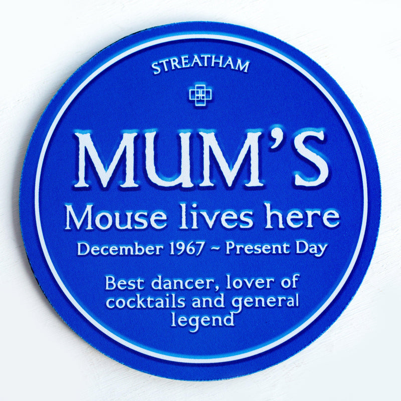 Personalised Blue Plaque Mouse Mat for Mum Mouse Mat Of Life & Lemons® 