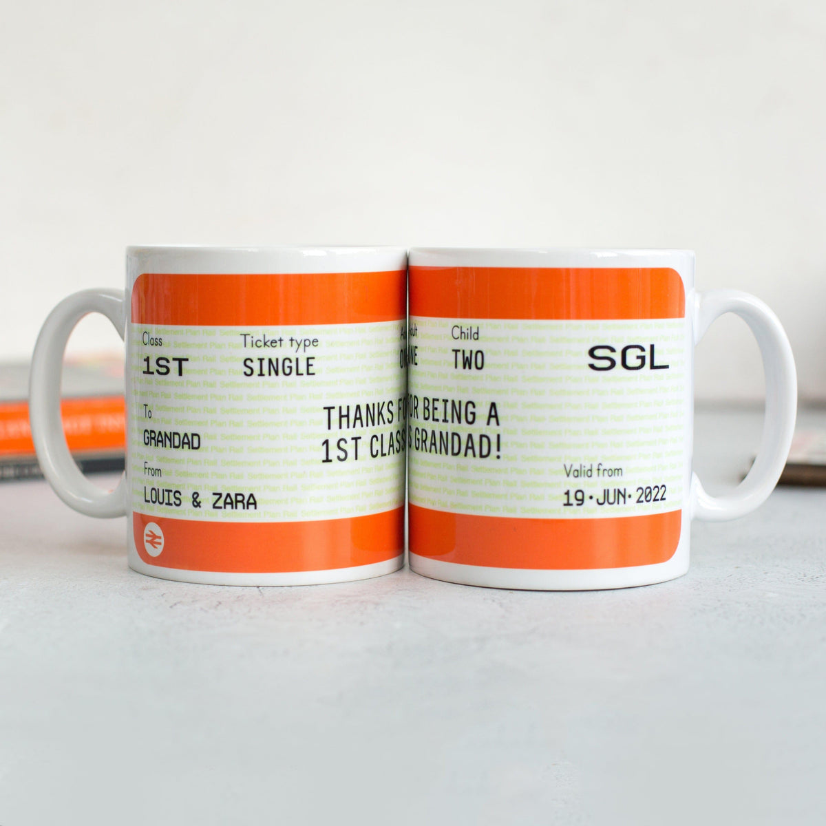 Personalised Train Ticket Mug for Grandad Personalised Mug Of Life & Lemons 