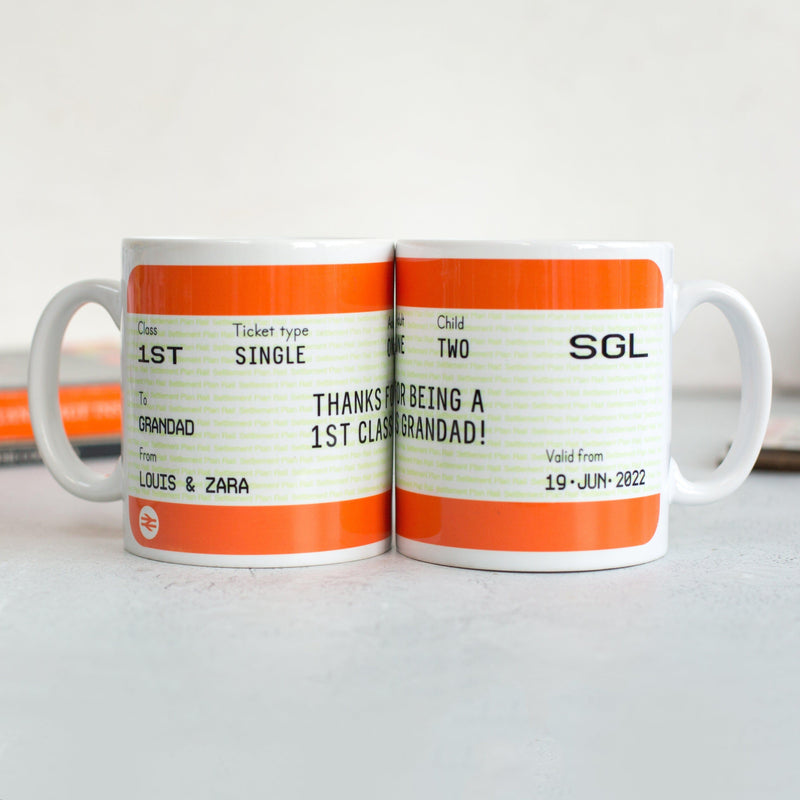 Personalised Train Ticket Mug for Grandad Personalised Mug Of Life & Lemons 