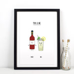 Personalised Drink Print for Couple Personalised Prints Of Life & Lemons 