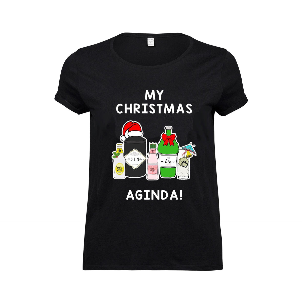 'AGINda' Gin Christmas T-Shirt T-Shirt Of Life & Lemons 