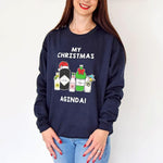 'Christmas Aginda' Funny Gin Christmas Jumper Sweatshirt Of Life & Lemons 