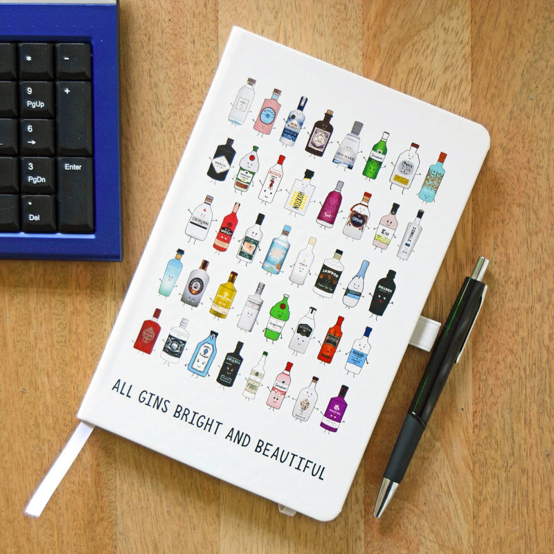 'All Gins Bright & Beautiful' Gin Notebook Notebook Of Life & Lemons 