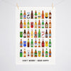 'Beer Hoppy' Beer Montage Tea Towel Tea Towel Of Life & Lemons 