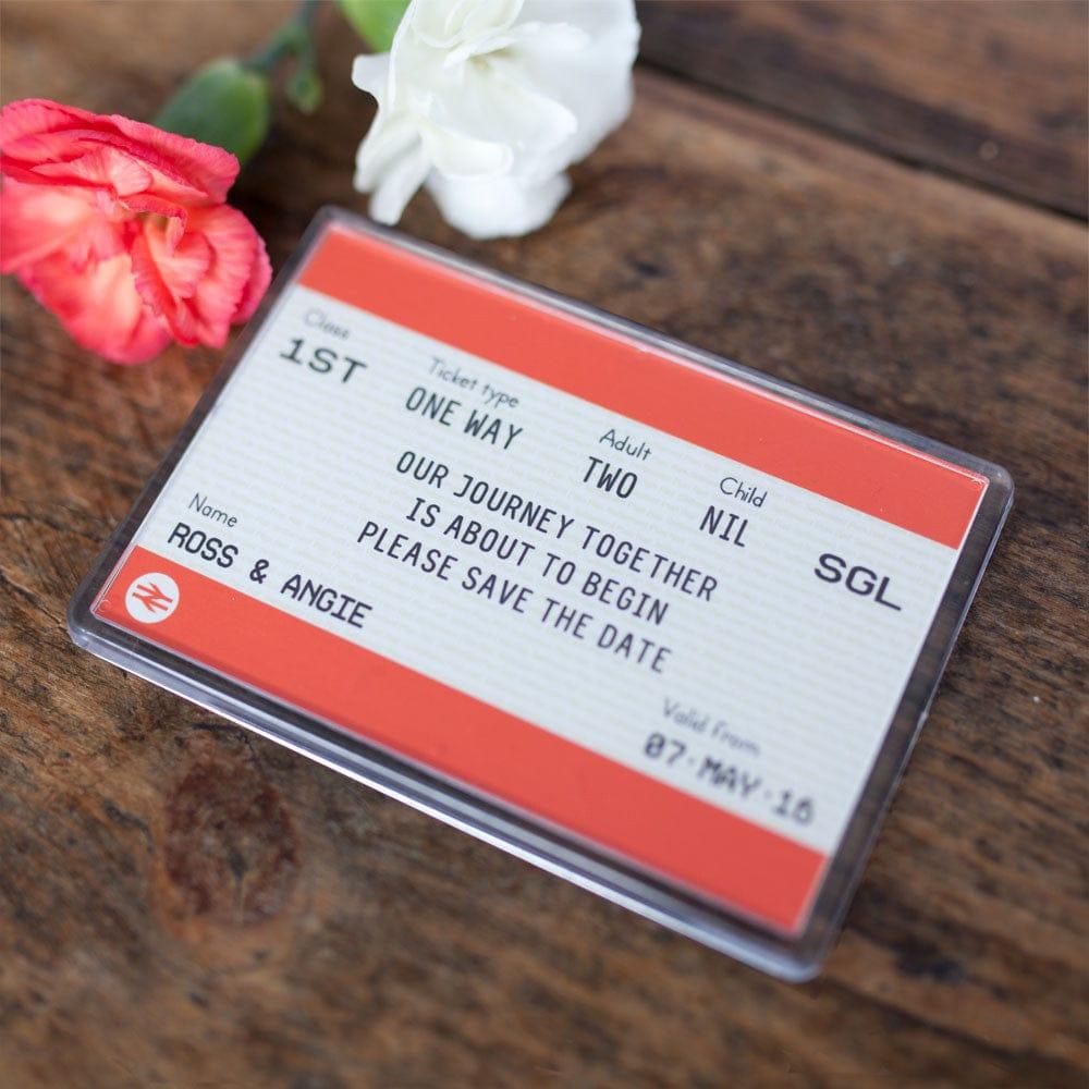 Train Ticket Save the Date Magnet Save the Dates Of Life & Lemons 