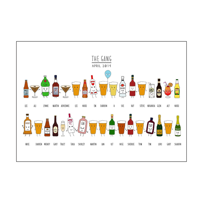 Personalised Birthday Drinks Print Personalised Prints Of Life & Lemons 