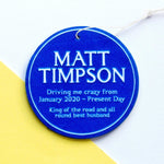 Personalised Blue Plaque Car Air Freshener - Of Life & Lemons®