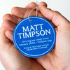 A custom car air freshener with personalised name, date and message