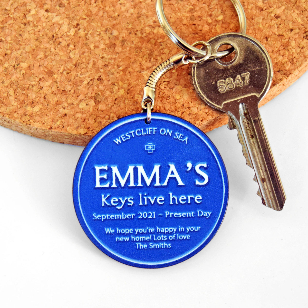 Personalised Blue Plaque Keyring Personalised Keyring Of Life & Lemons 