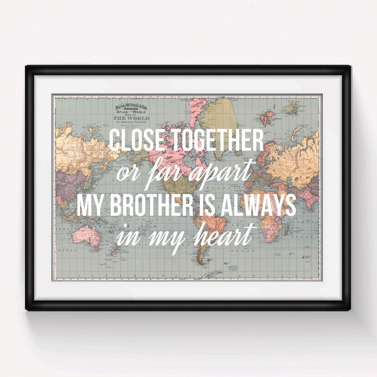 Personalised Brother Print Map Prints Of Life & Lemons 