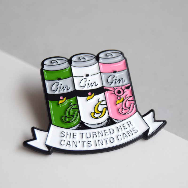 'She Turned Her Can'ts Into Cans' Gin Enamel Pin Badge Enamel Pin Badge Of Life & Lemons 