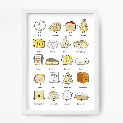 Funny Collection of Cheeses Print Montage Prints Of Life & Lemons 