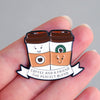 'Coffee and a Friend' Enamel Pin Badge Enamel Pin Badge Of Life & Lemons 