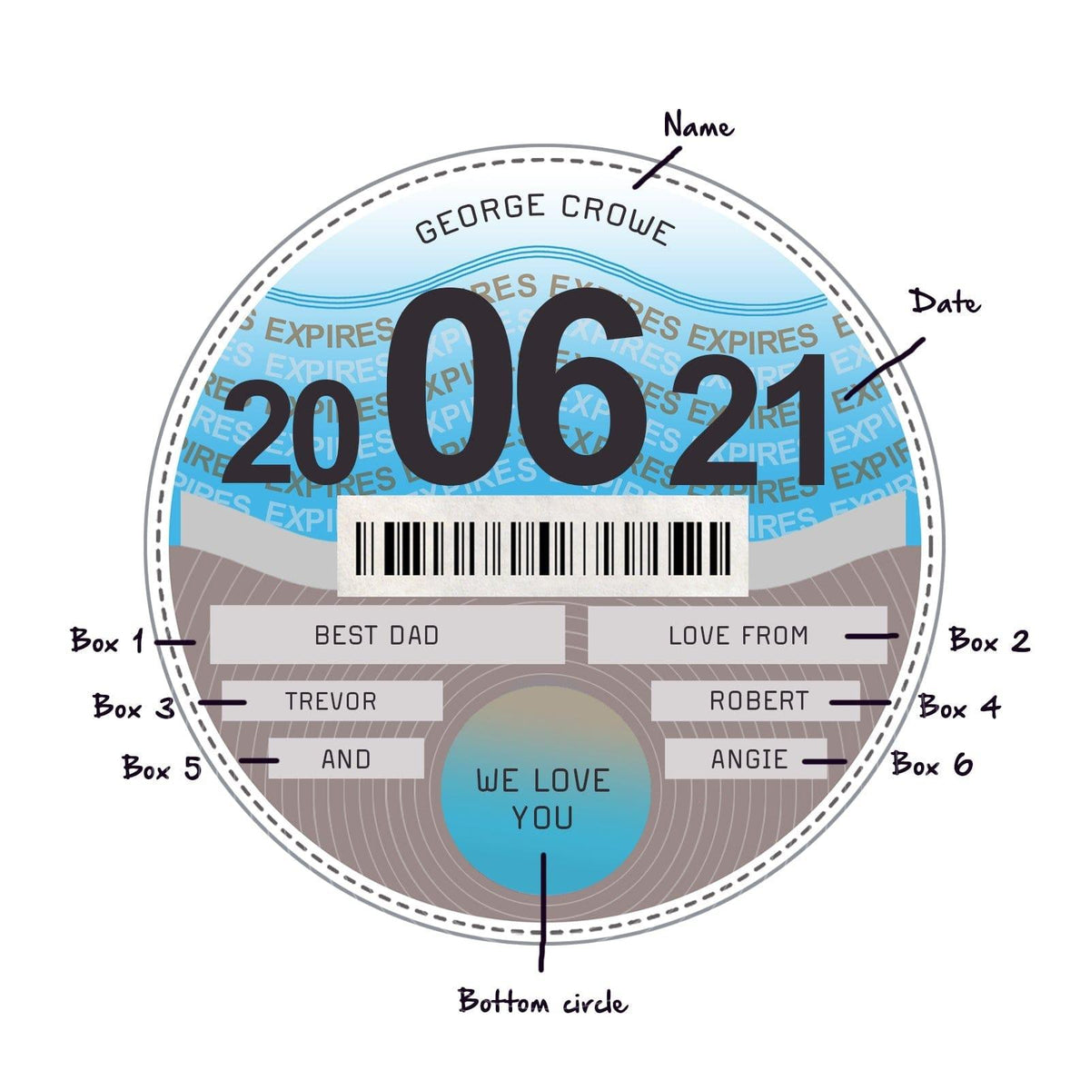 Personalised Glass Tax Disc Coaster Coaster Of Life & Lemons® 