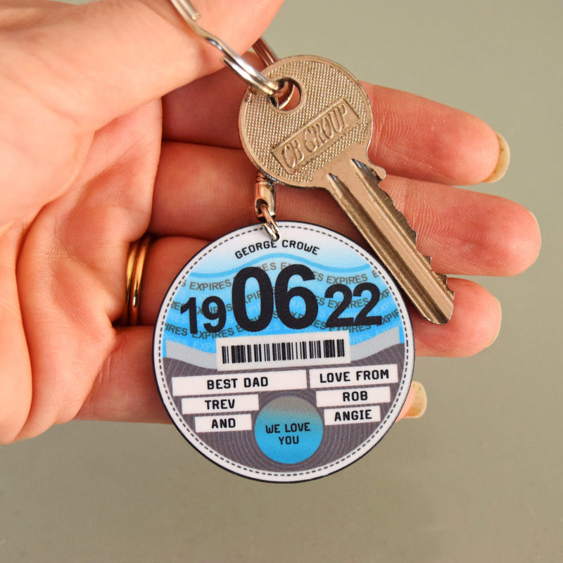 Personalised Tax Disc Keyring for Dad Personalised Keyring Of Life & Lemons 