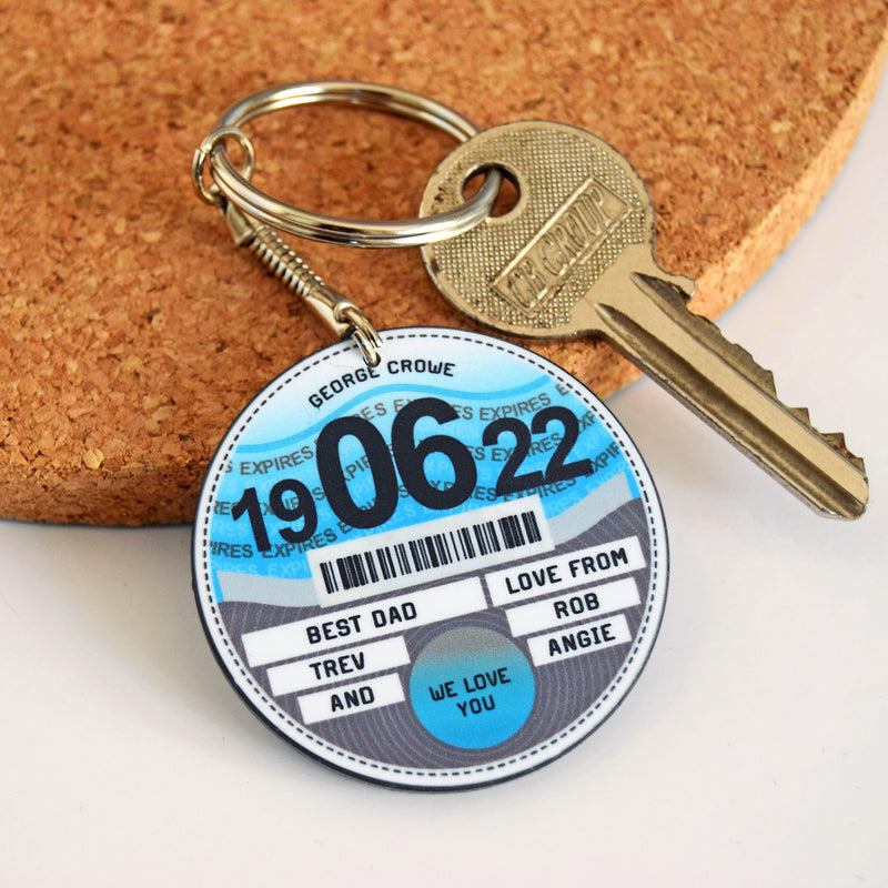 Personalised Tax Disc Keyring for Dad Personalised Keyring Of Life & Lemons 