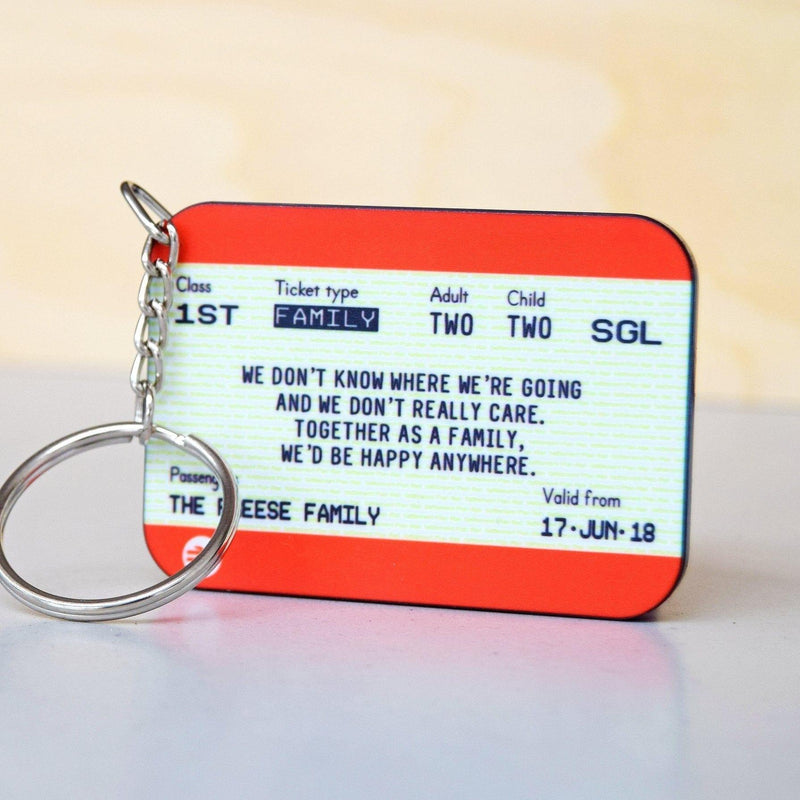 Personalised Family Train Ticket Keyring Personalised Keyring Of Life & Lemons 