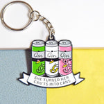 'She Turned Her Can'ts Into Cans' Funny Gin Keyring Keyring Of Life & Lemons 