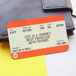 Personalised Train Ticket Wallet Keepsake for Friends Wallet Keepsake Of Life & Lemons 