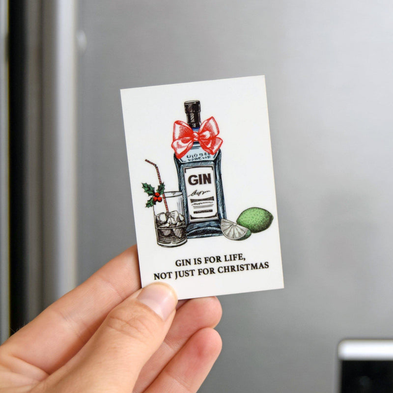 'Gin is For Life' Christmas Fridge Magnet Fridge Magnet Of Life & Lemons 