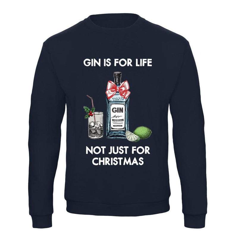 'Gin Is For Life' Christmas Jumper Sweatshirt Of Life & Lemons 